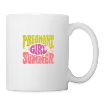 Fille enceinte Été Rétro - Mug blanc - blanc - Droite