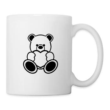 Teddy Bär mit Herz - Tasse - Weiß - Rechts