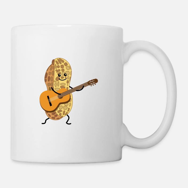 Arachide drôle avec guitare - Mug blanc - blanc