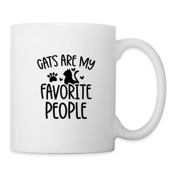 KATZEN SIND MEINE LIEBLINGSMESCHEN SPRUCH MOTIV - Tasse - Weiß - Rechts