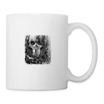 Fantasy skull in black and white - Mug - white - Right