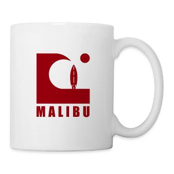 Malibu Vague Planche de surf Soleil - Mug blanc - blanc - Droite