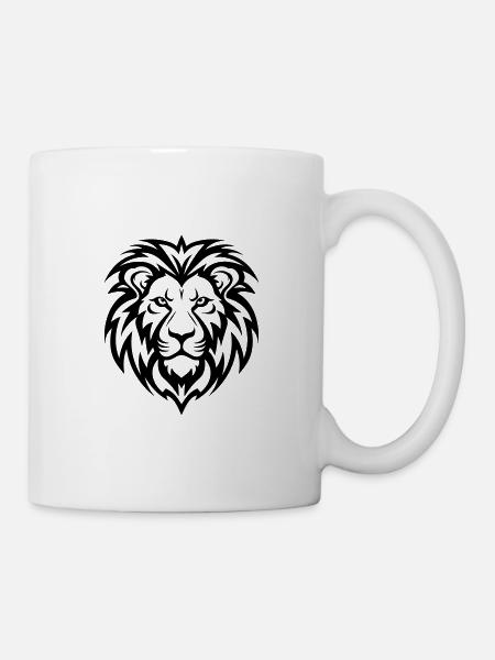 Löwenkopf - Tasse - Weiß