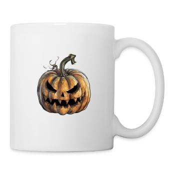 Kürbis Halloween Grusel - Tasse - Weiß - Rechts