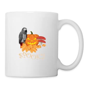Perroquet gris Oiseau Birdwatcher Halloween Spooky - Mug blanc - blanc - Droite