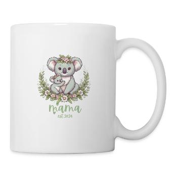 Mama Est. 2024 Koala câlin Couronne florale nouvelle maman - Mug blanc - blanc - Droite