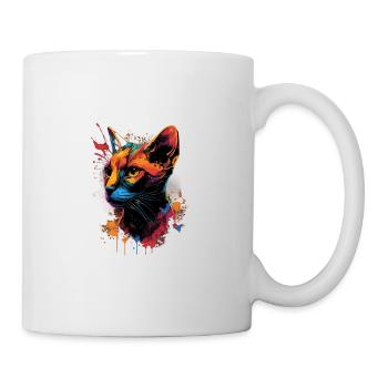 Abyssinian Cat Colorful Gaze - Tasse - Weiß - Rechts