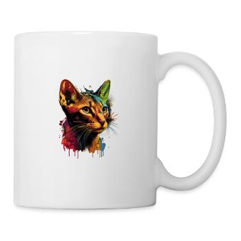 Abyssinian Cat Colorful Gaze - Tasse - Weiß - Rechts