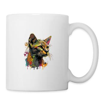 Abyssinian Cat Colorful Gaze - Tasse - Weiß - Rechts