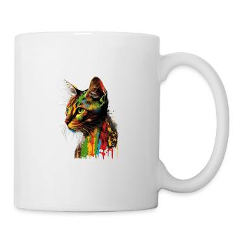 Abyssinian Cat Colorful Gaze - Tasse - Weiß - Rechts
