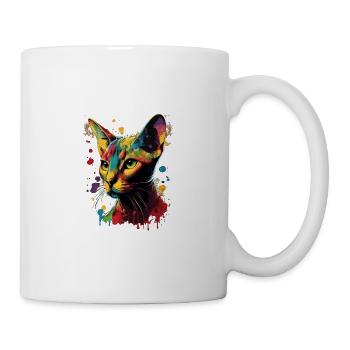 Abyssinian Cat Colorful Gaze - Tasse - Weiß - Rechts