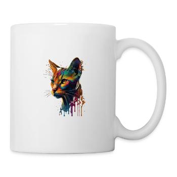 Abyssinian Cat Colorful Gaze - Tasse - Weiß - Rechts