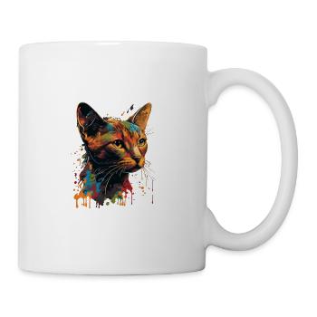 Abyssinian Cat Colorful Gaze - Tasse - Weiß - Rechts