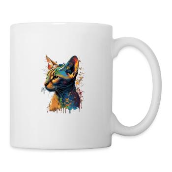 Abyssinian Cat Colorful Gaze - Tasse - Weiß - Rechts
