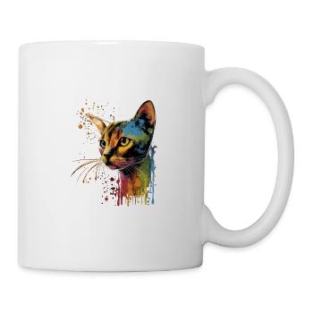 Abyssinian Cat Colorful Gaze - Tasse - Weiß - Rechts