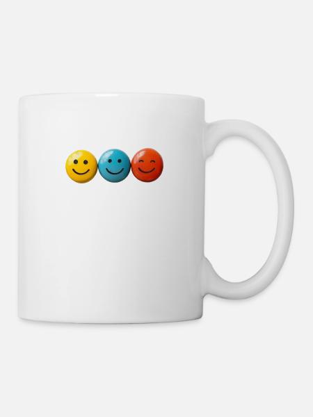 happy t shirts - Mug blanc - blanc