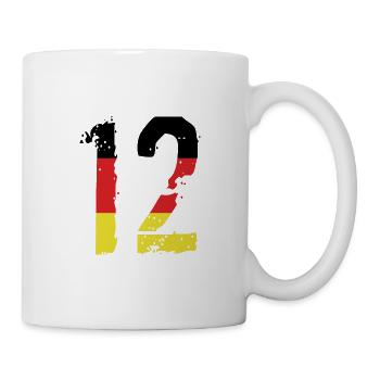 12 Zahl Deutschland Trikot - Tasse - Weiß - Rechts