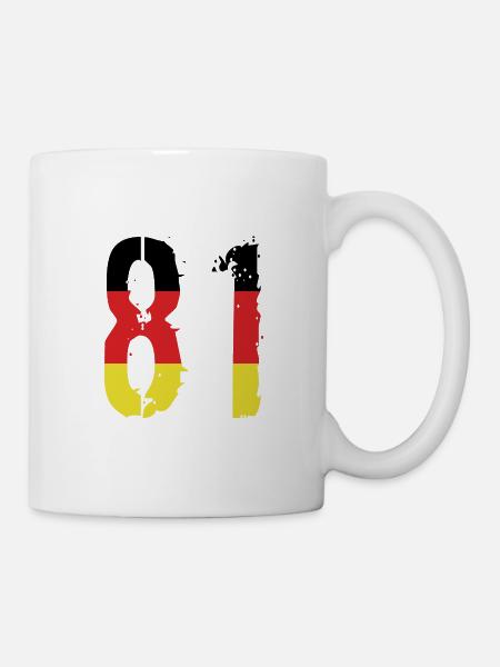 81 Zahl Deutschland Trikot - Tasse - Weiß
