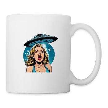La fille sexy a peur de l’enlèvement extraterrestre. - Mug blanc - blanc - Droite