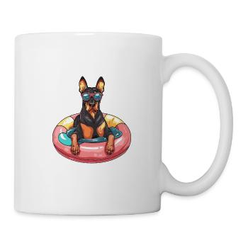 Dobermann Hund Comic Cool - Tasse - Weiß - Rechts