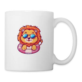 Löwe Comic Cool - Tasse - Weiß - Rechts