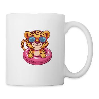 Leopard Comic Cool - Tasse - Weiß - Rechts