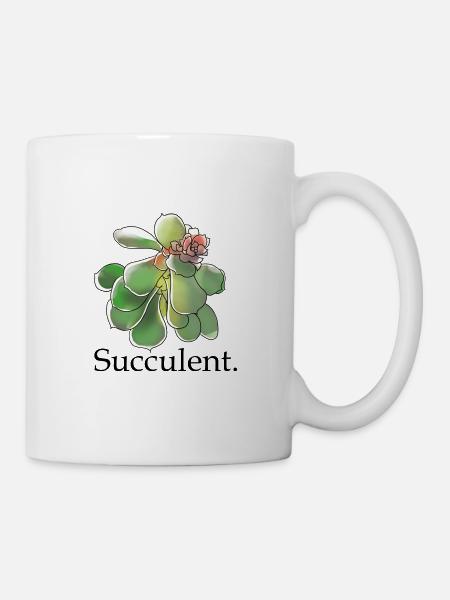 Succulent Blossom Watercolor - Mug - white