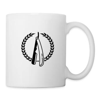 Barber Coat of Arms Symbol Razor Blade - Mug - white - Right
