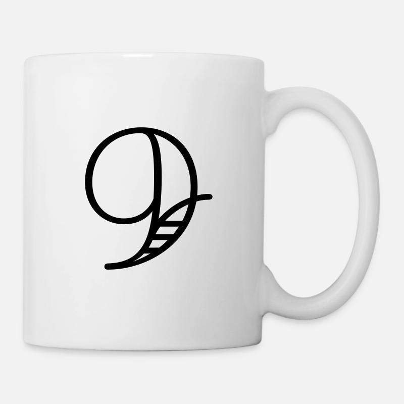 Neun - Zahl - Tasse - Weiß