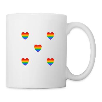 Rainbow hearts - Mug - white - Right