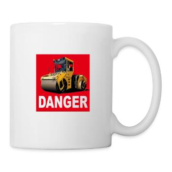 DANGER, Vorsicht Walze - Tasse - Weiß - Rechts