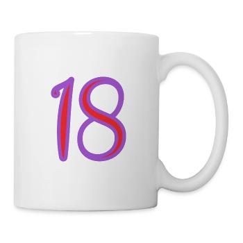 18. 18 JAHRE ALT. 18-JÄHRIGES JUBILÄUM. 18. GEBURTSTAG. - Tasse - Weiß - Rechts