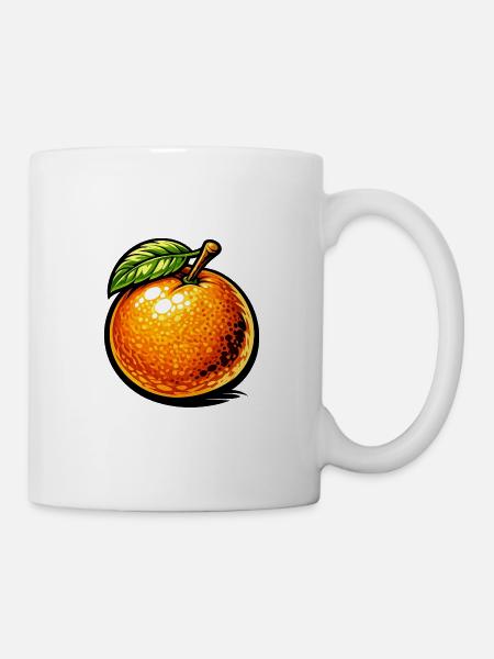 Comic Orange – Fruchtiges Illustrationsdesign 🍊 - Tasse - Weiß