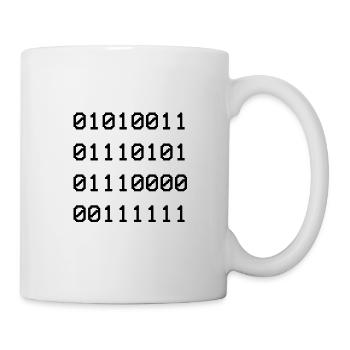Sup drôle chemise binaire pour les nerds - Mug blanc - blanc - Droite