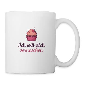 Valentinstag Ich will dich vernaschen Liebe Muffin - Tasse - Weiß - Rechts