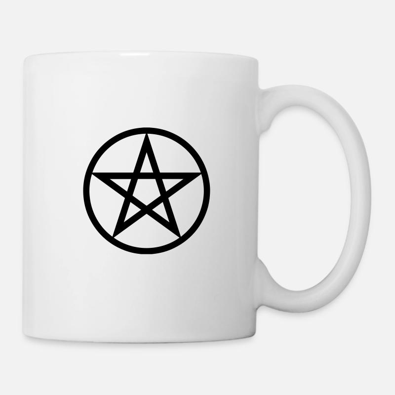 Pentagramme noir wicca - Mug blanc - blanc