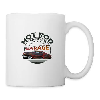 hot rod vintage garage old car logo muscl - Mug - white - Right
