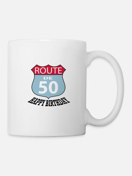 Anniversaire Anniversaire Route 50 - Mug blanc - blanc