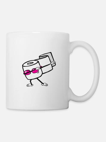 Toilettenpapier Dabbing Geschenk - Tasse - Weiß
