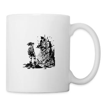 Monde de science-fiction sombre avec une seule héroïne - Mug blanc - blanc - Droite