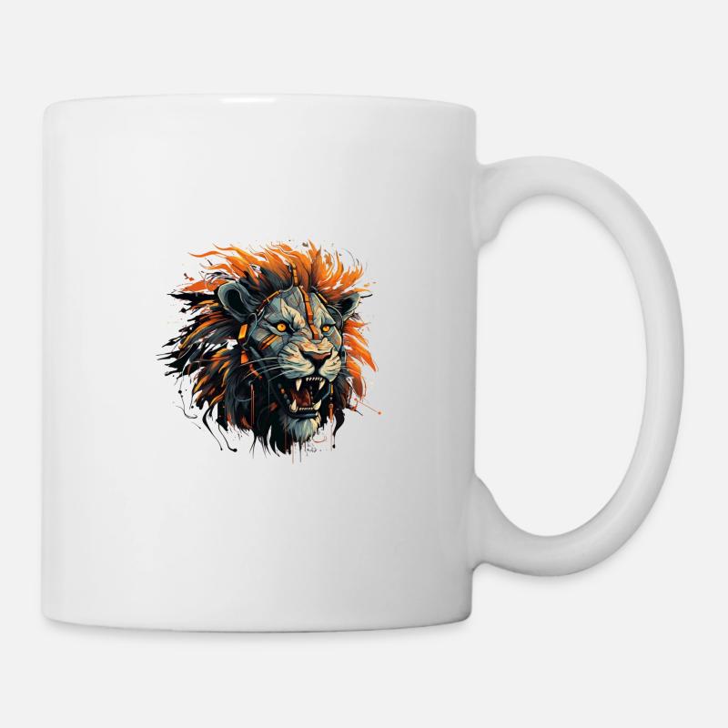 Lion Head Design - Mug - white