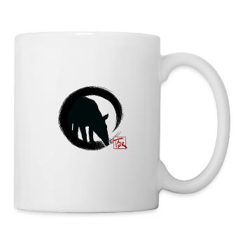 Schabracken-Tapir im japanischen Zen Enso Kreis - Tasse - Weiß - Rechts