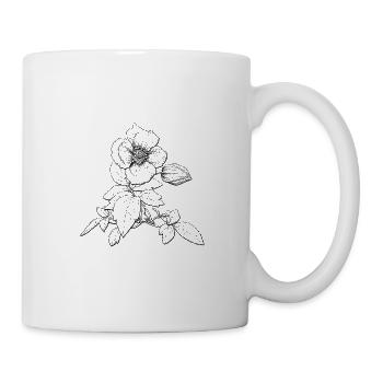 Clematis Flower Ink Pen Drawing Climbing Plant - Mug - white - Right
