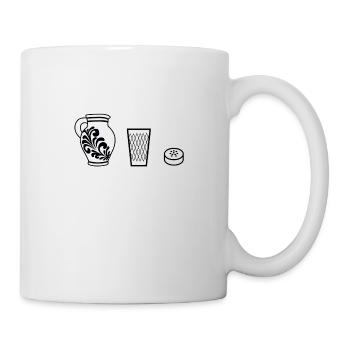 Bembel Geripptes Handkäs - Tasse - Weiß - Rechts