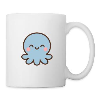 Blue Octopus Kawaii Smile - Mug - white - Right