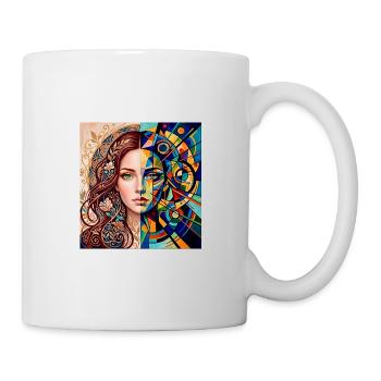 Natur trifft Geometrie – Halbporträt - Tasse - Weiß - Rechts