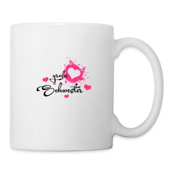 Große Schwester mit Herzchen - Tasse - Weiß - Rechts