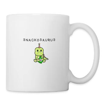 Snackosaurus Dinosaurier und Snack - Geschenkidee - Tasse - Weiß - Rechts