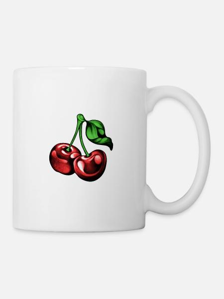 Kirschen Kirsche Obst Früchte Sommer - Tasse - Weiß