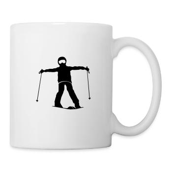 Winter - Skifahrer Anfänger - Tasse - Weiß - Rechts